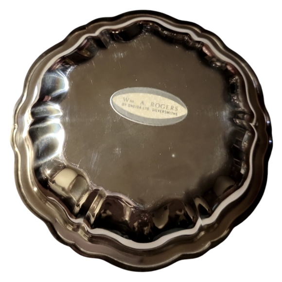 2 Vtg WM A. ROGERS Oneida Heavy Silver Plated Sauce Compote Bowls - Picture 5 of 7